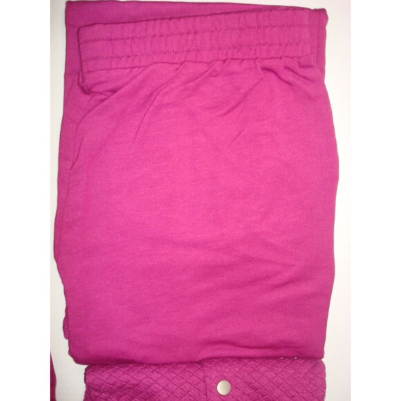 NWT New MUK LUKS Tall 3-Piece Quilted Shacket Lounge Set M Tall Berry Pink Snaps - Picture 5 of 16